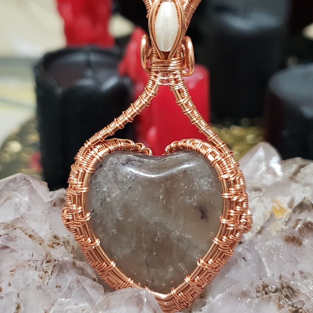 Heart Shaped Smoky Quartz in Copper